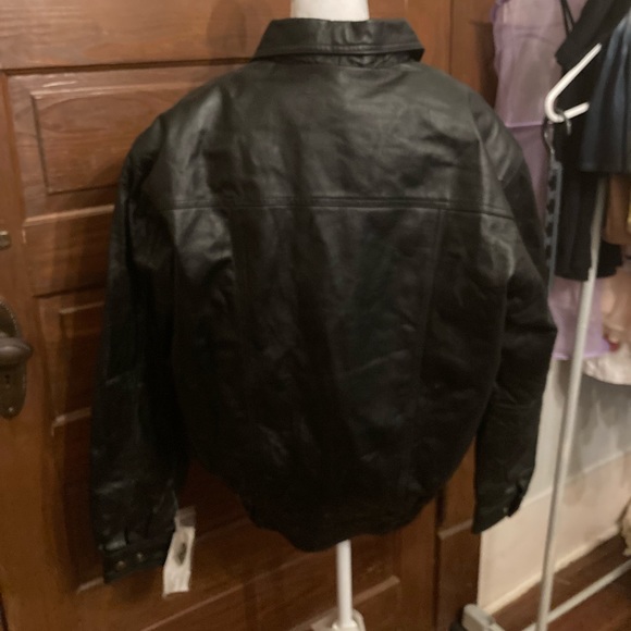 COPY - USA Leather Men's Black 'Classic Aviator' Bomber Leather Jacket NWT size… - Picture 2 of 10